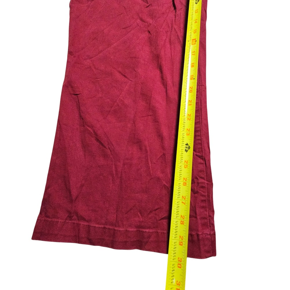Woman Within Pull-On Khaki Trouser Pants 24W/30‎ Straight Leg Elastic Waist Red - Picture 7 of 8